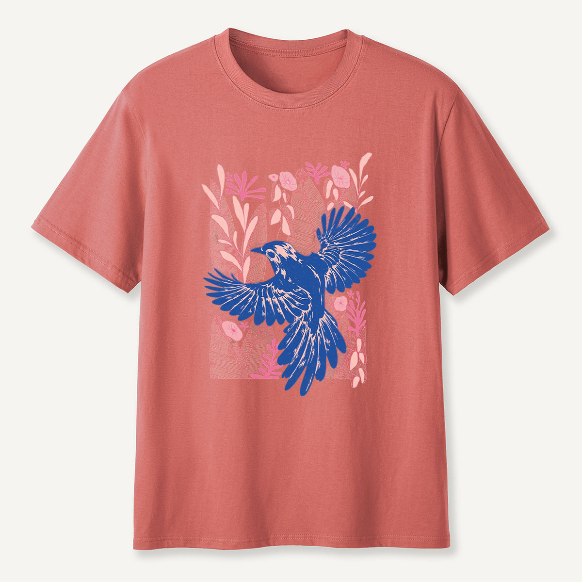 Vintage Blue Bird Botanical T-Shirt