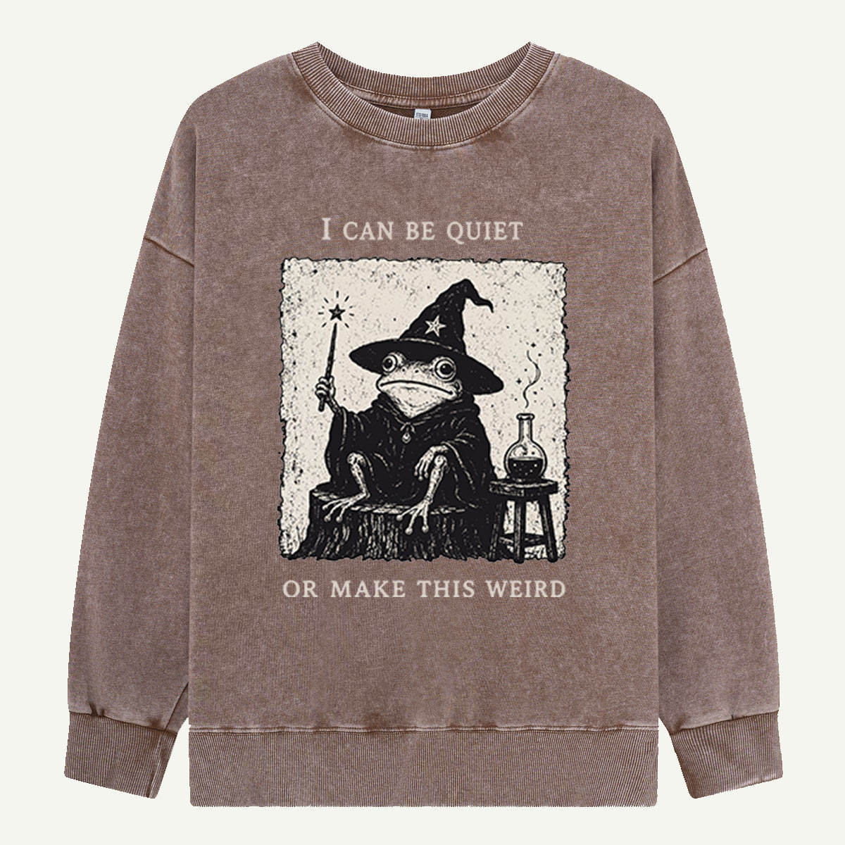 Frog Wizard Makes It Weird Washed Sweatshirts