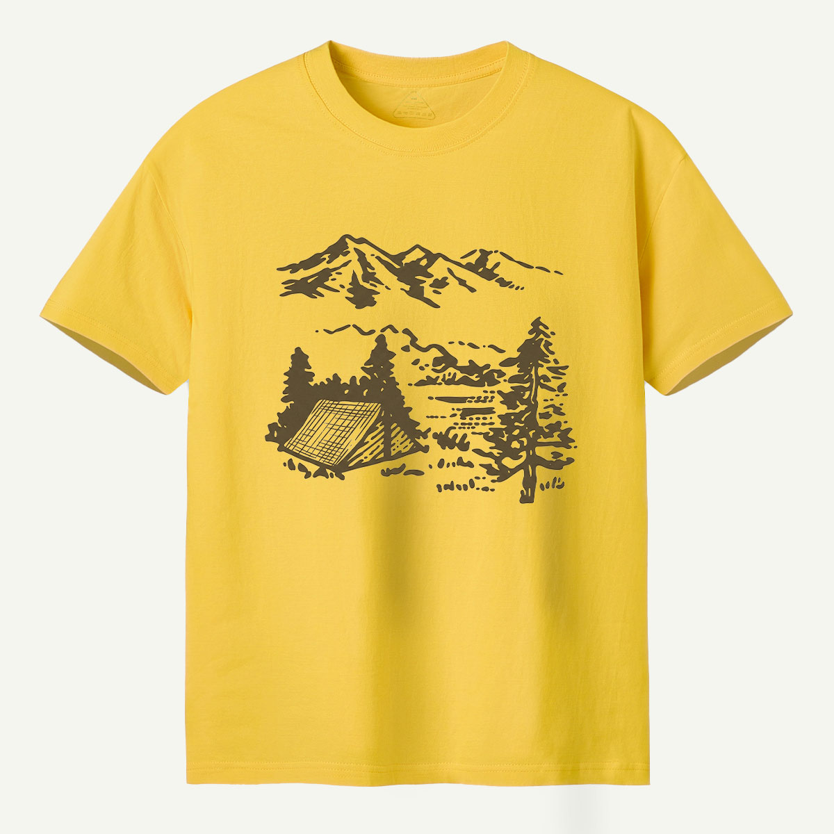Mountain Campsite Wilderness Sketch T-Shirt
