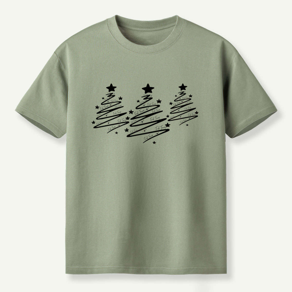 Scribble Star Christmas Tree Art T-Shirt