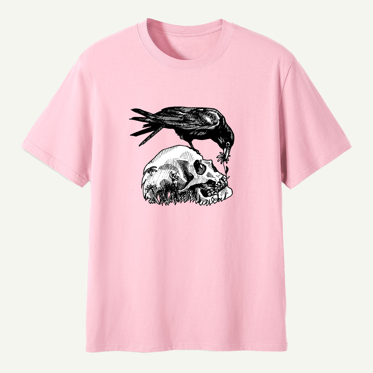 Raven Perched On Skull T-Shirt