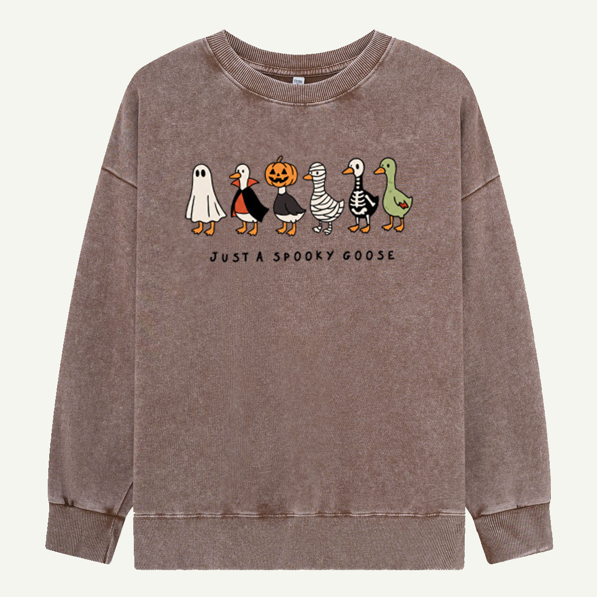 Just a Spooky Goose Costume Lineup Washed Sweatshirts