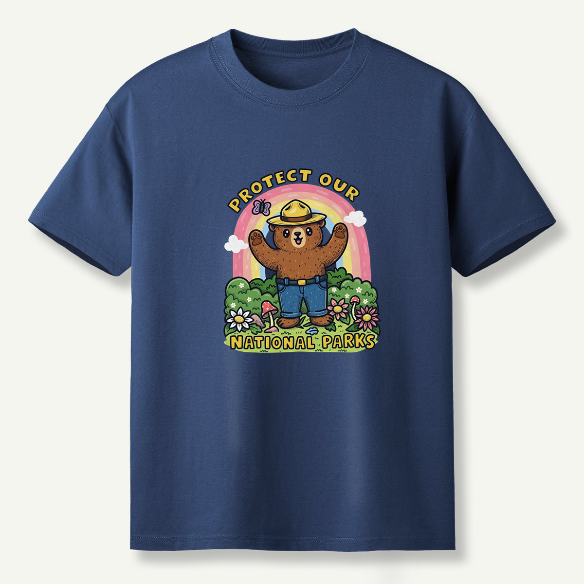 Protect Our National Parks Ranger Bear Garden Scene T-Shirt