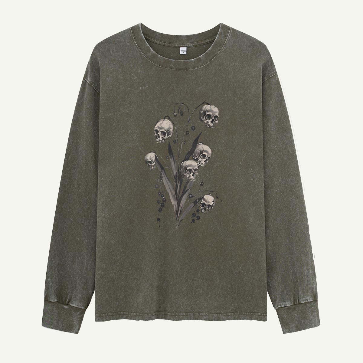 Skulls in the Lily Patch Washed Long‑sleeve