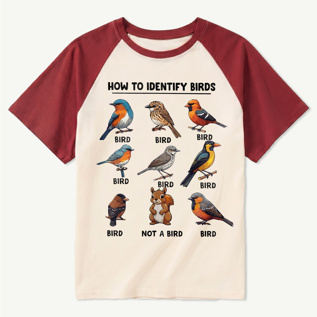 Funny Bird How to Identify Birds Raglan T-Shirt