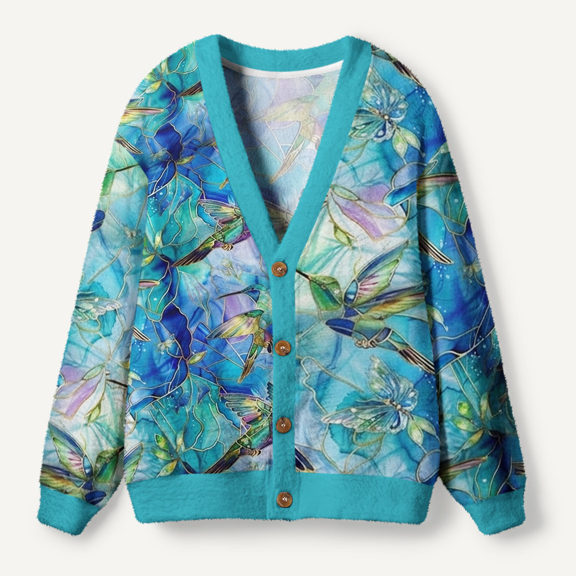 Hummingbird Garden Premium Ugly Cardigan Sweaters