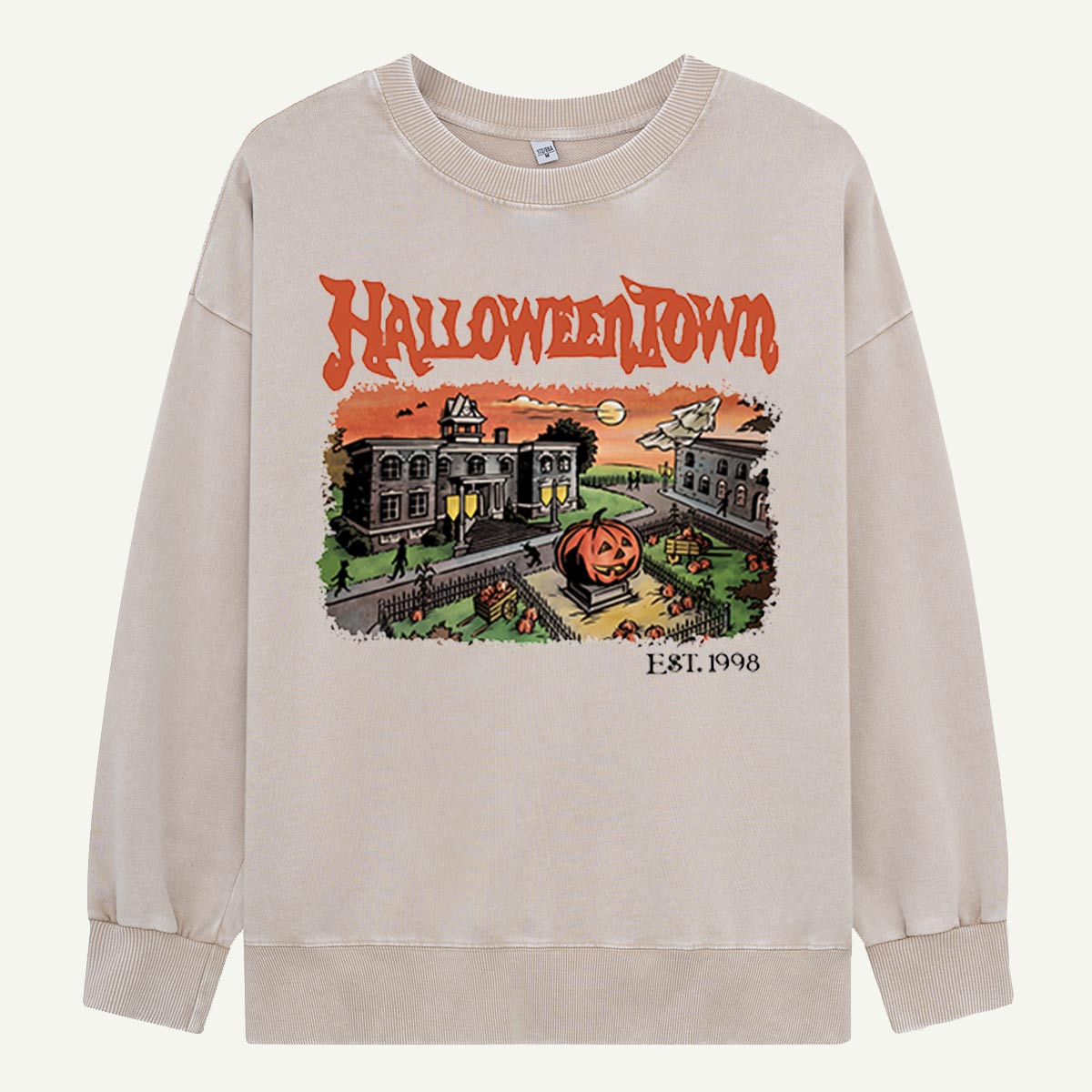 Halloweentown Village Scene Washed Sweatshirts