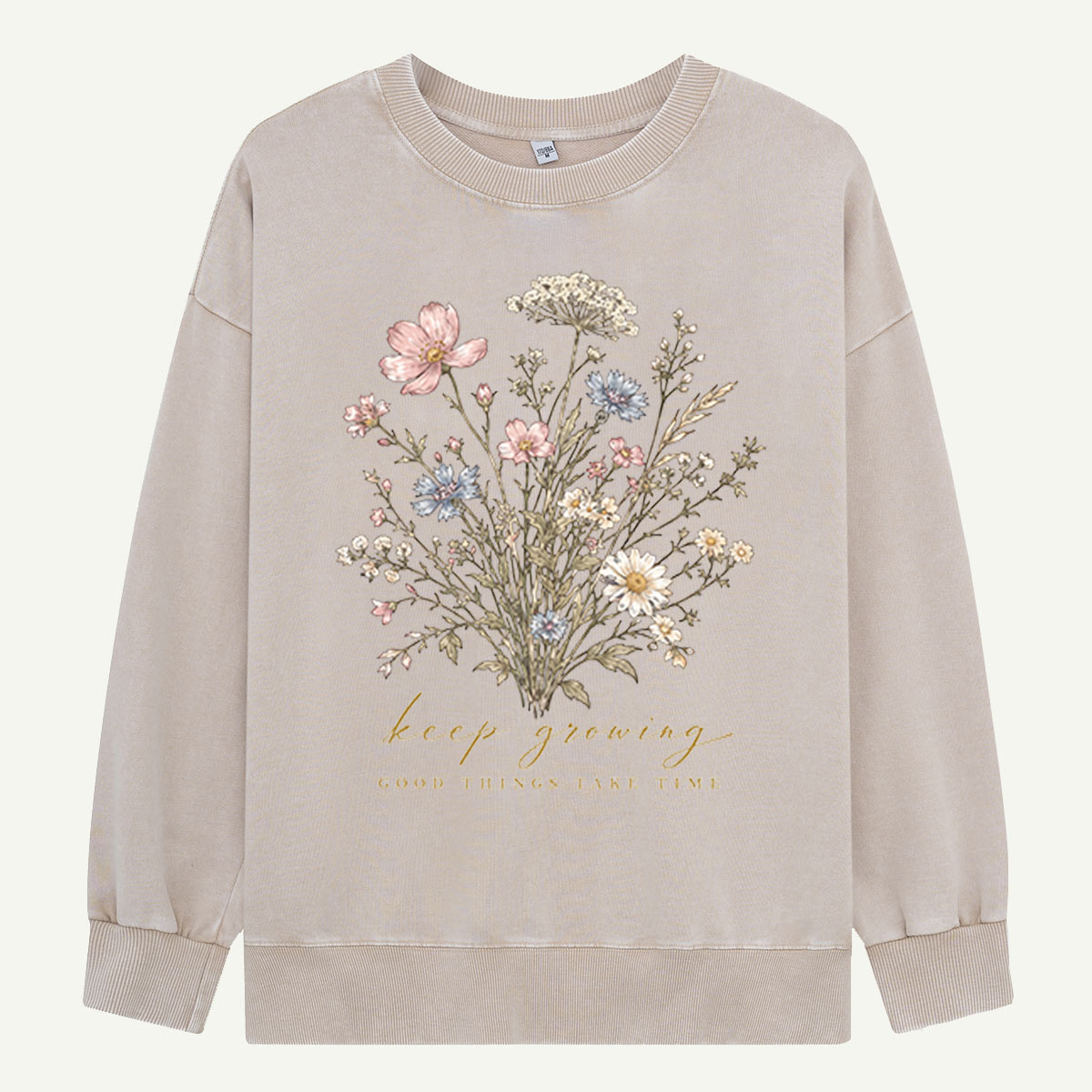 Keep Growing Wildflowers Washed Sweatshirts