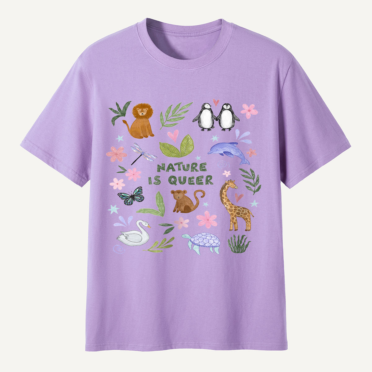Nature Is Queer Cute Animals Pride T-Shirt