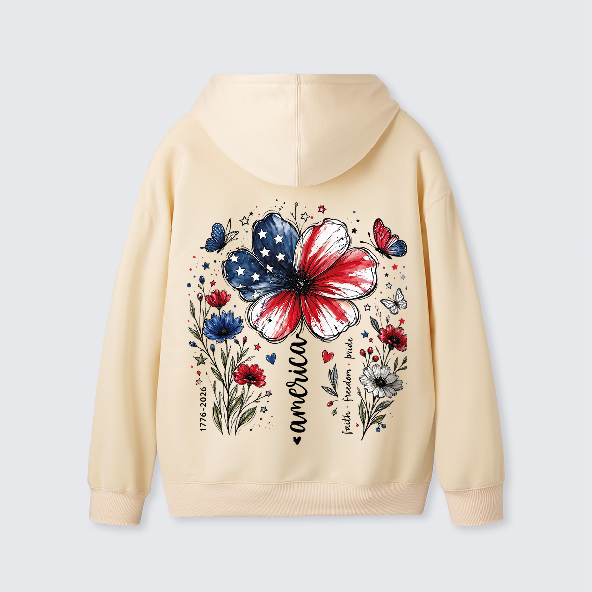 USA 250th Anniversary Floral  Hoodie