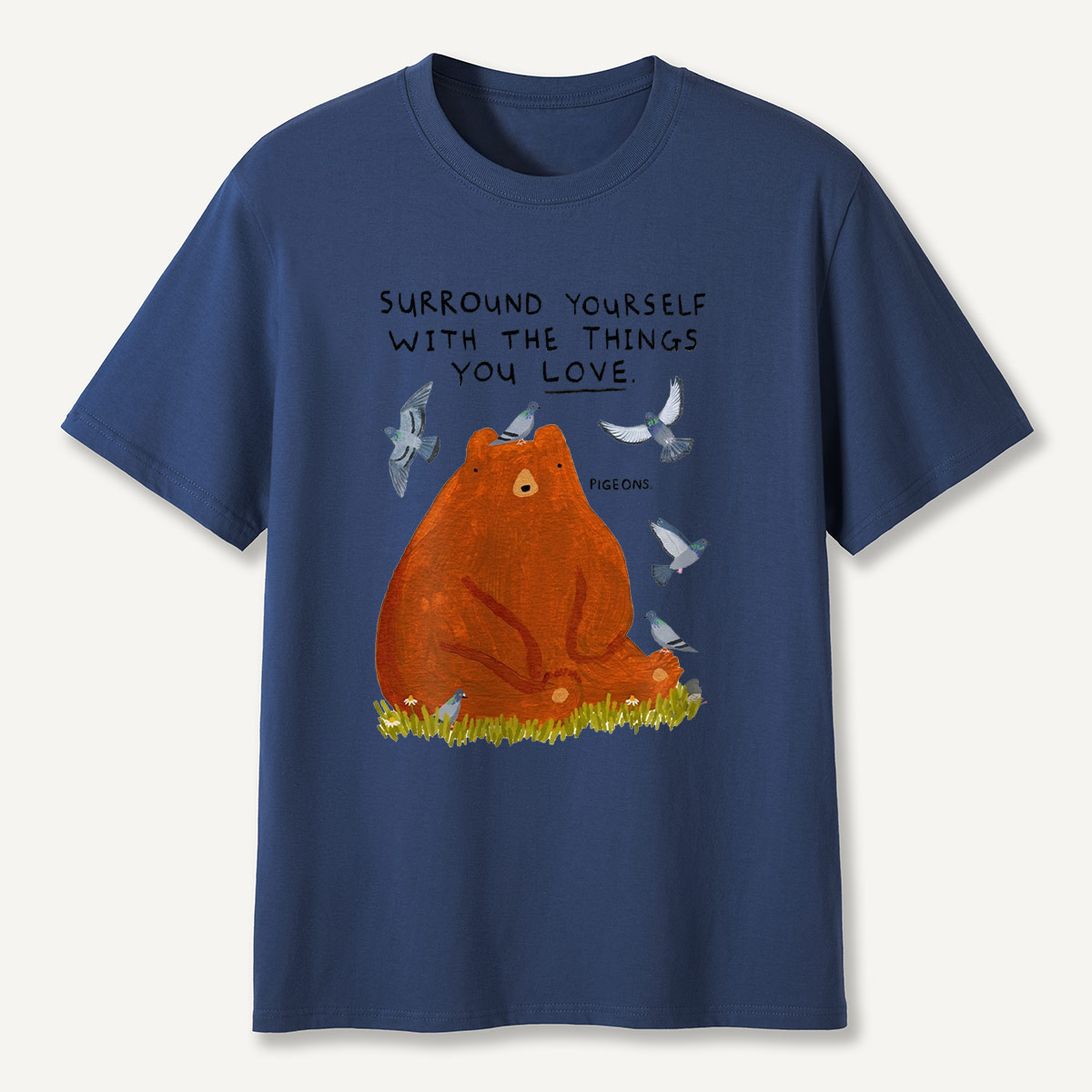 Wildlife Bear and Pigeons Inspirational T-Shirt