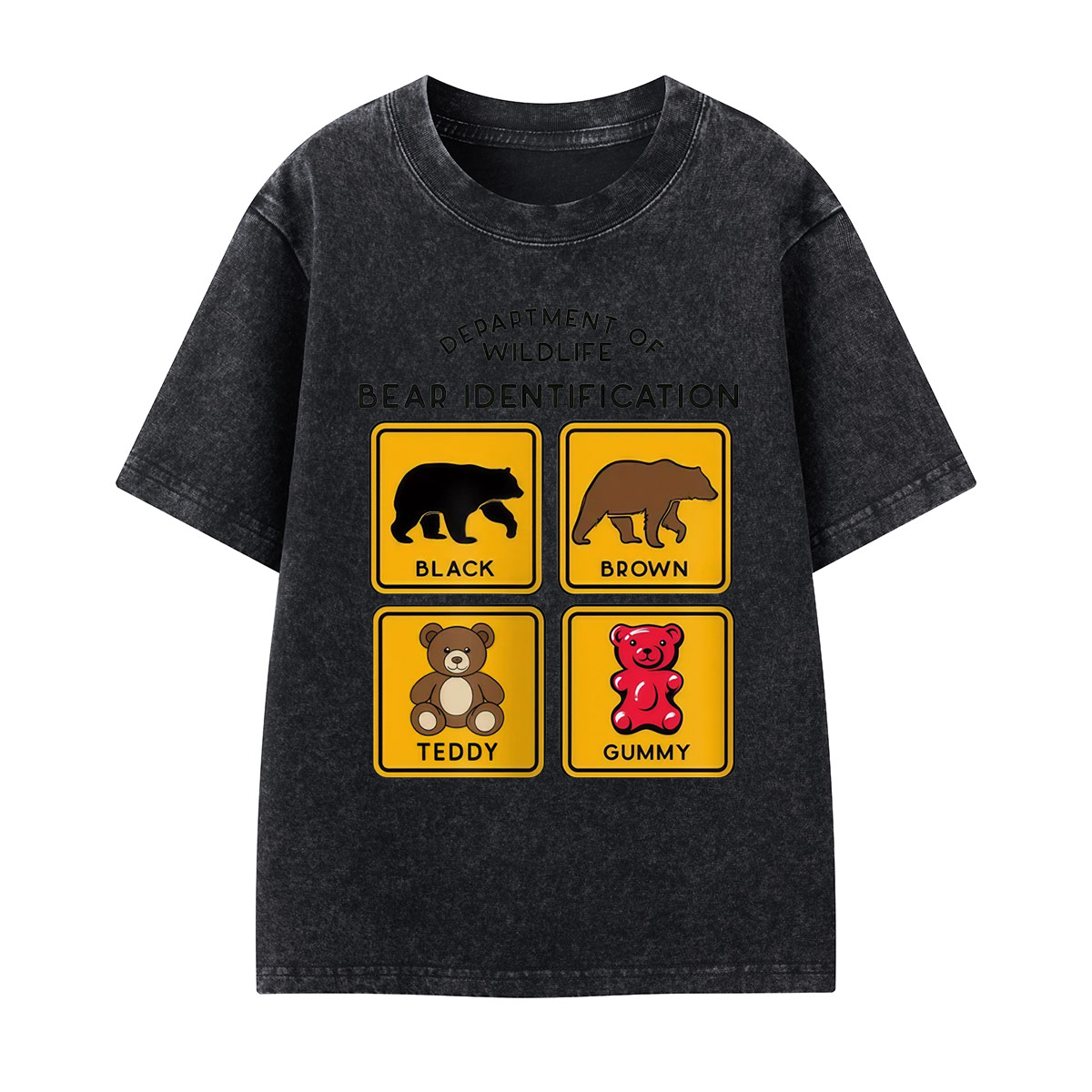 Department of Wildlife Bear Identification Kids Washed T-Shirt