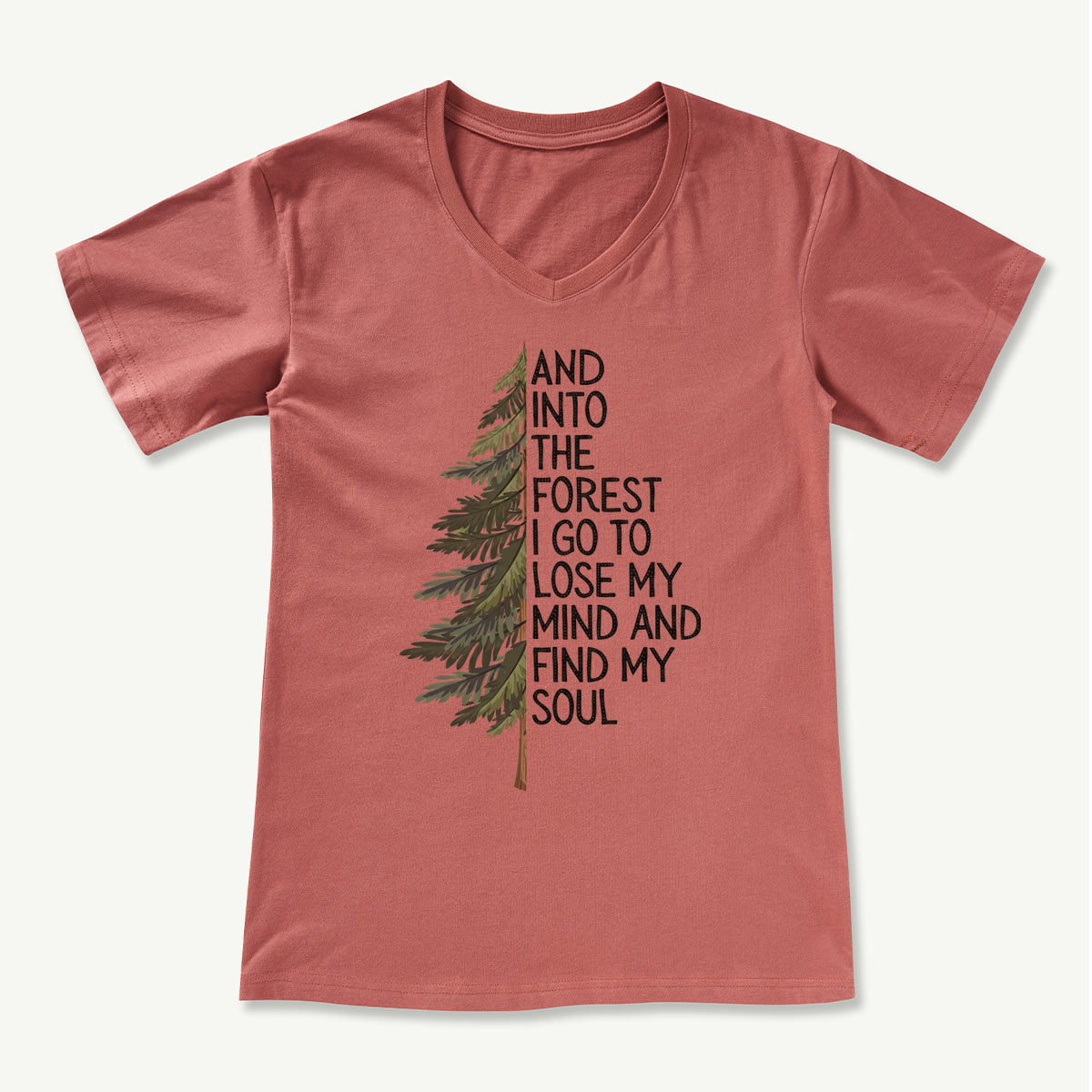 Into the Forest Tree Quote V-neck T-Shirt