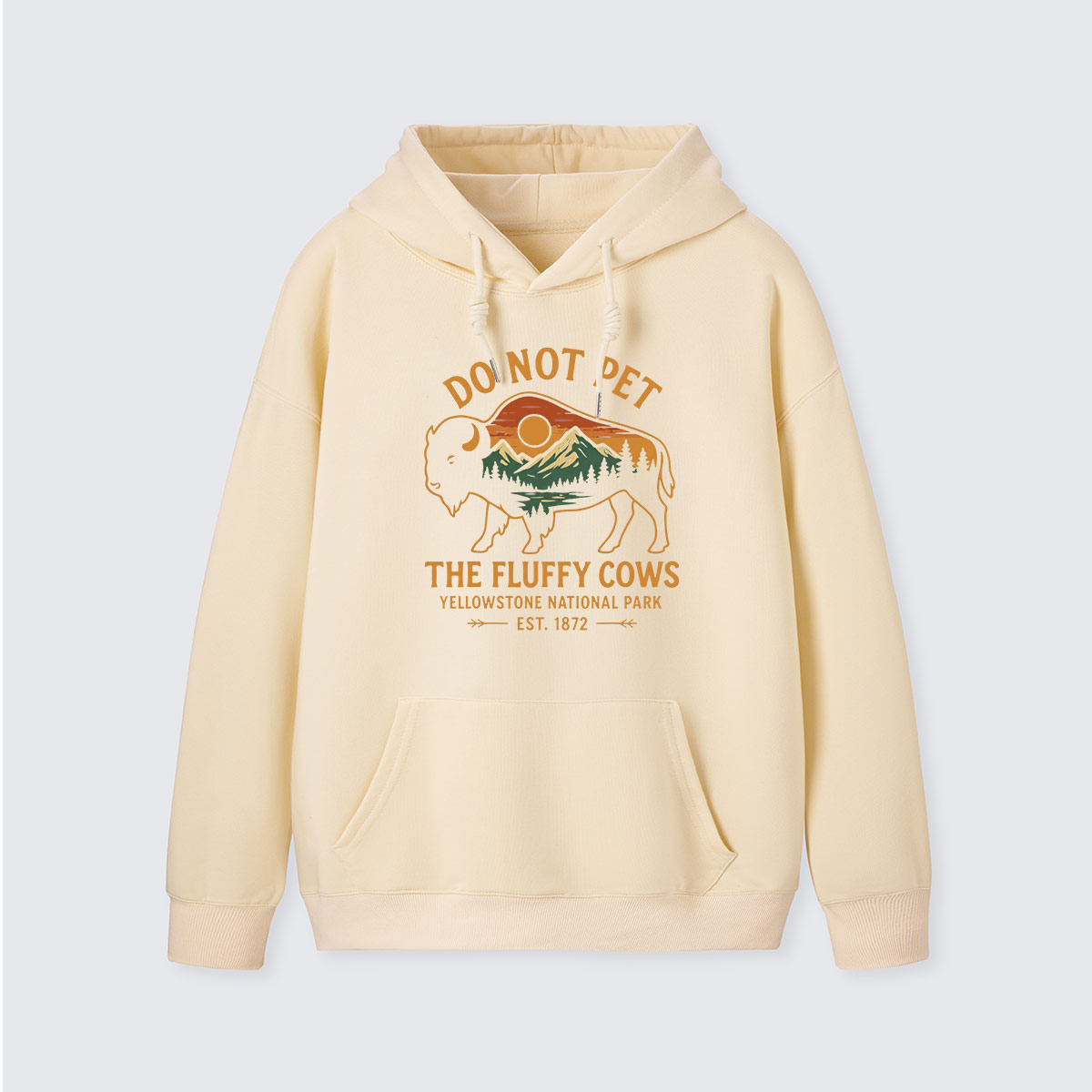 Do Not Pet The Fluffy Cows Buffalo Yellowstone National Park Hoodie