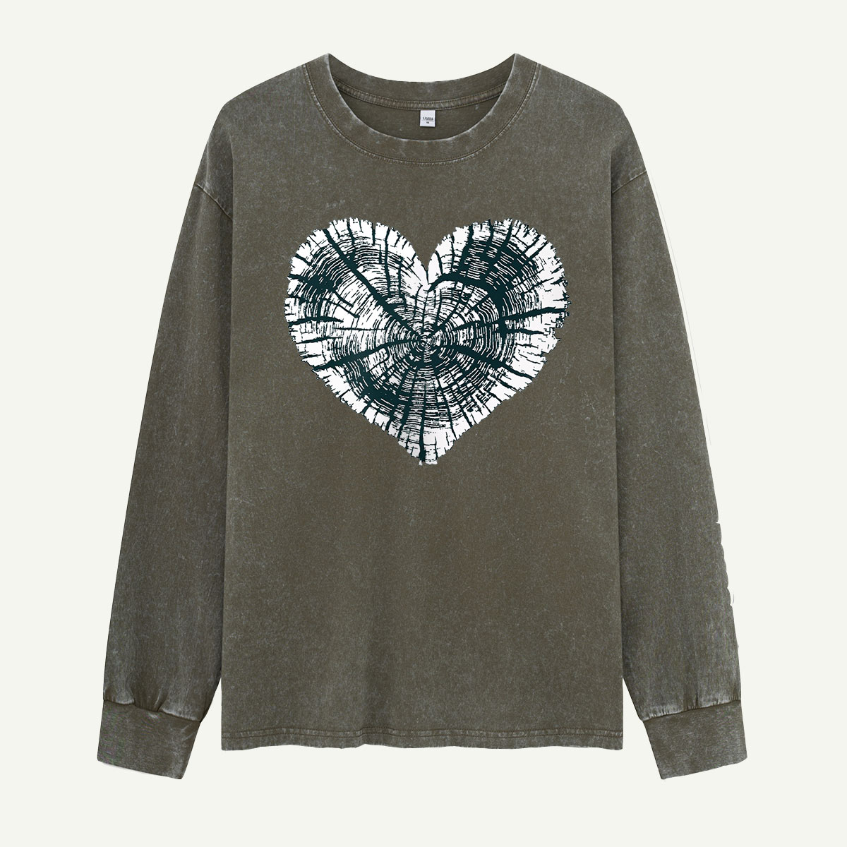 Tree Ring Heart Washed Long Sleeves