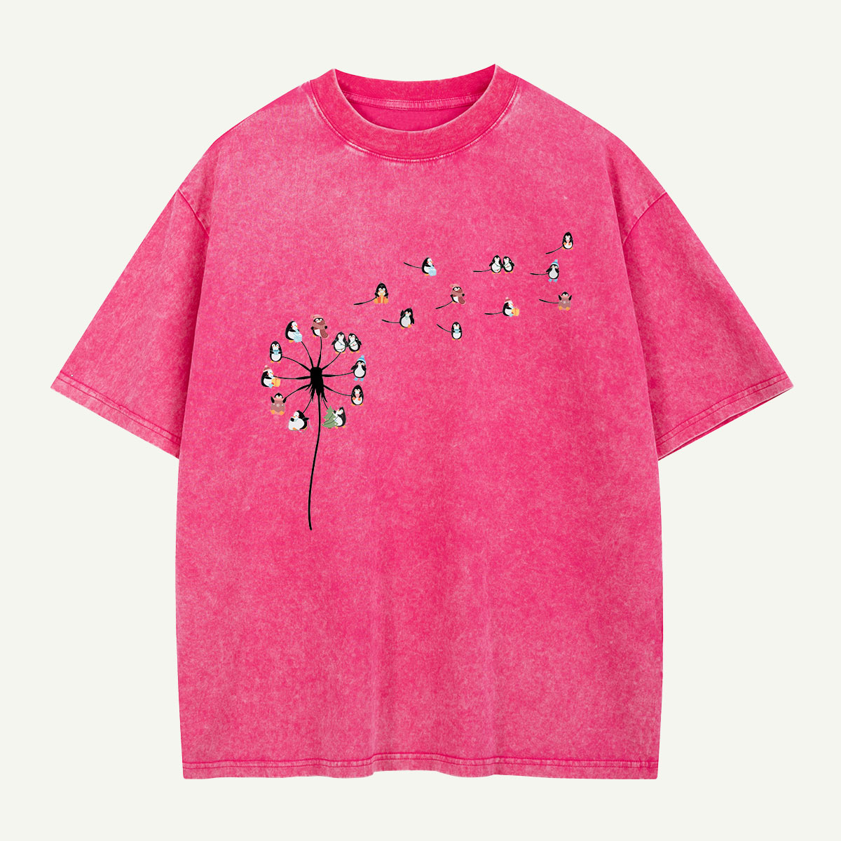 Penguins Gone with the Wind Washed T-Shirt