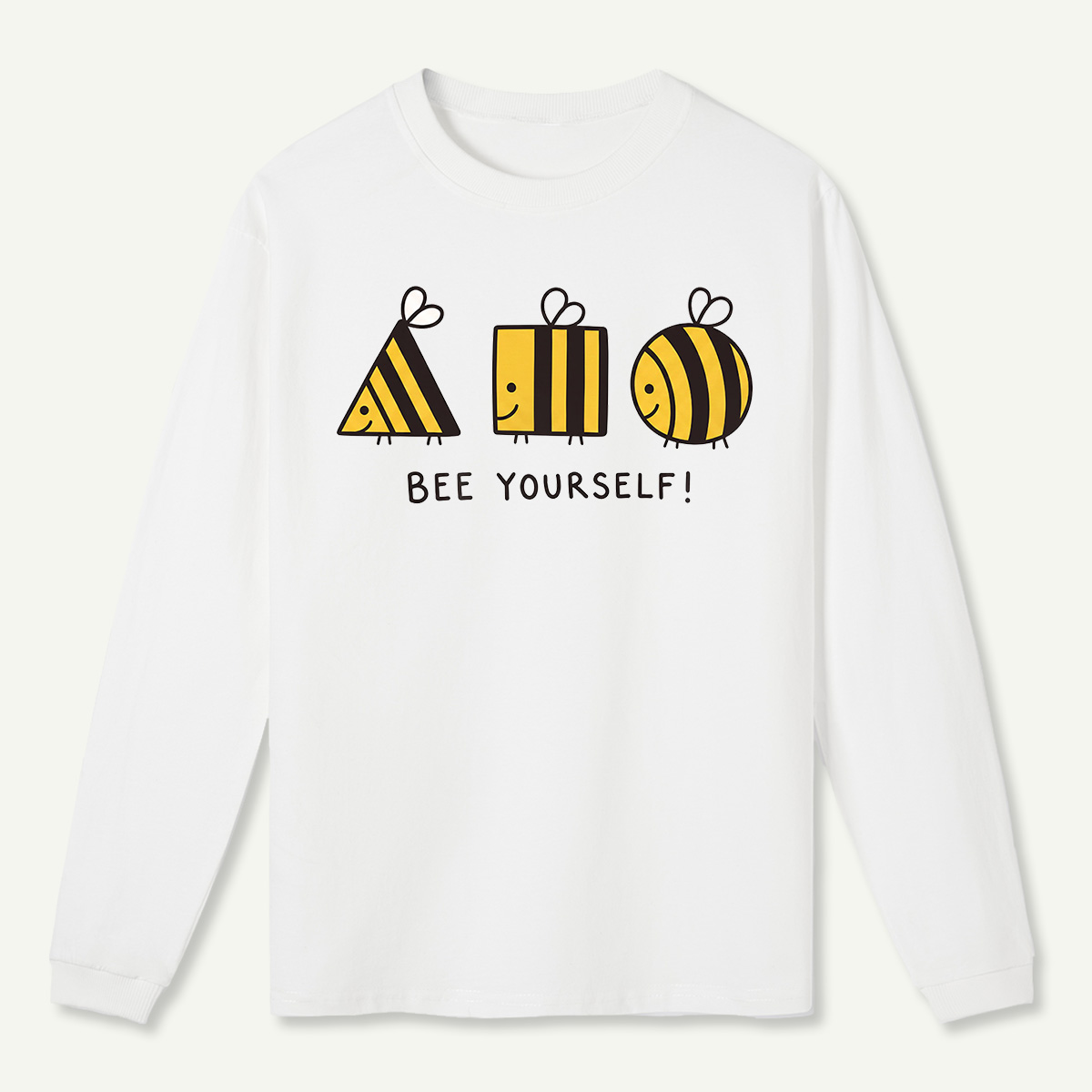 Bee Yourself Geometric Bees Long Sleeve T-Shirt