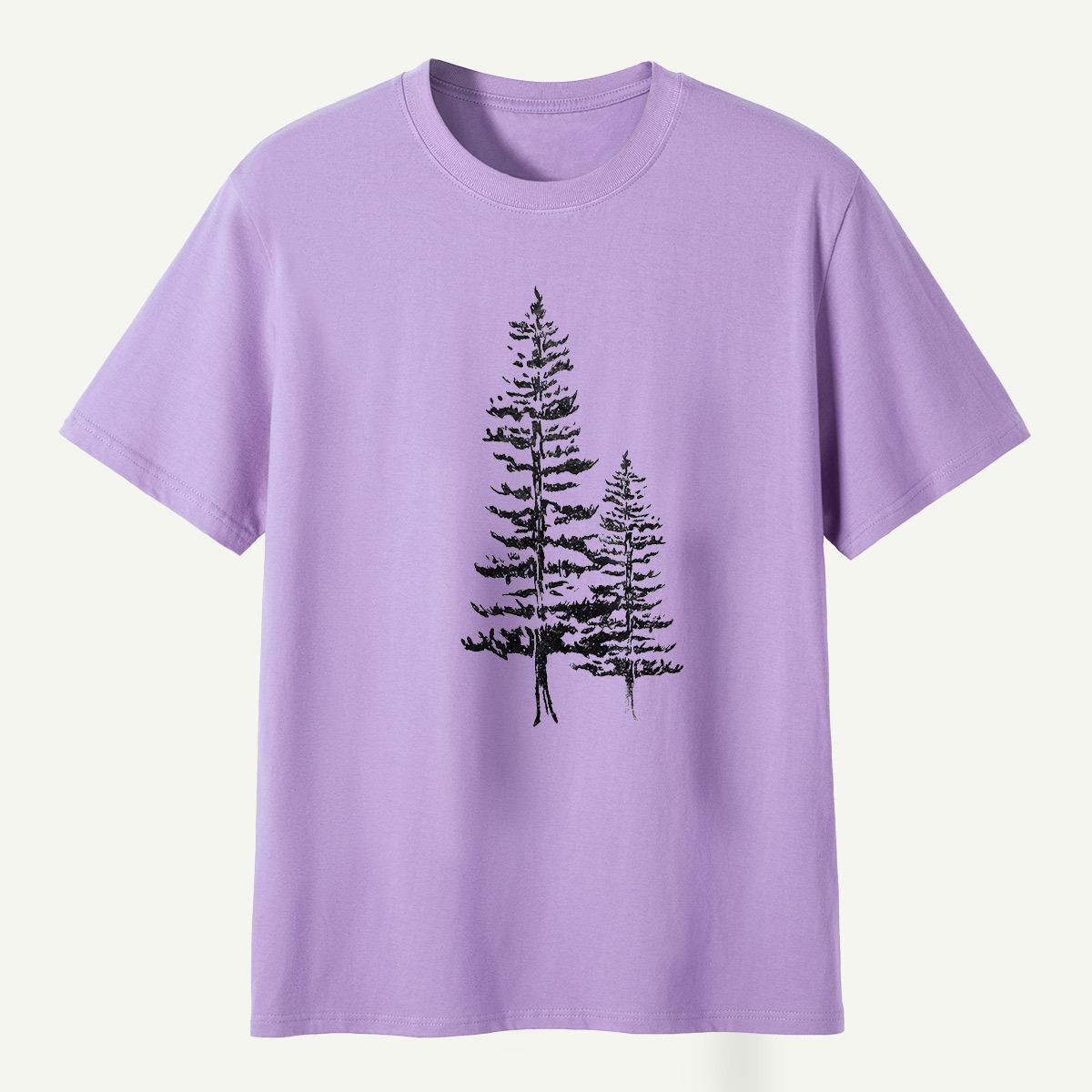 Lone Pine Tree Botanical Sketch T-Shirt