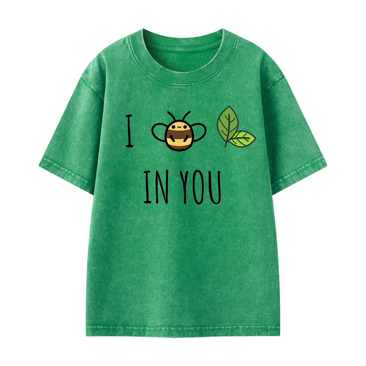 Bee Leaf Pun “I Believe in You” Kids Washed T-Shirt