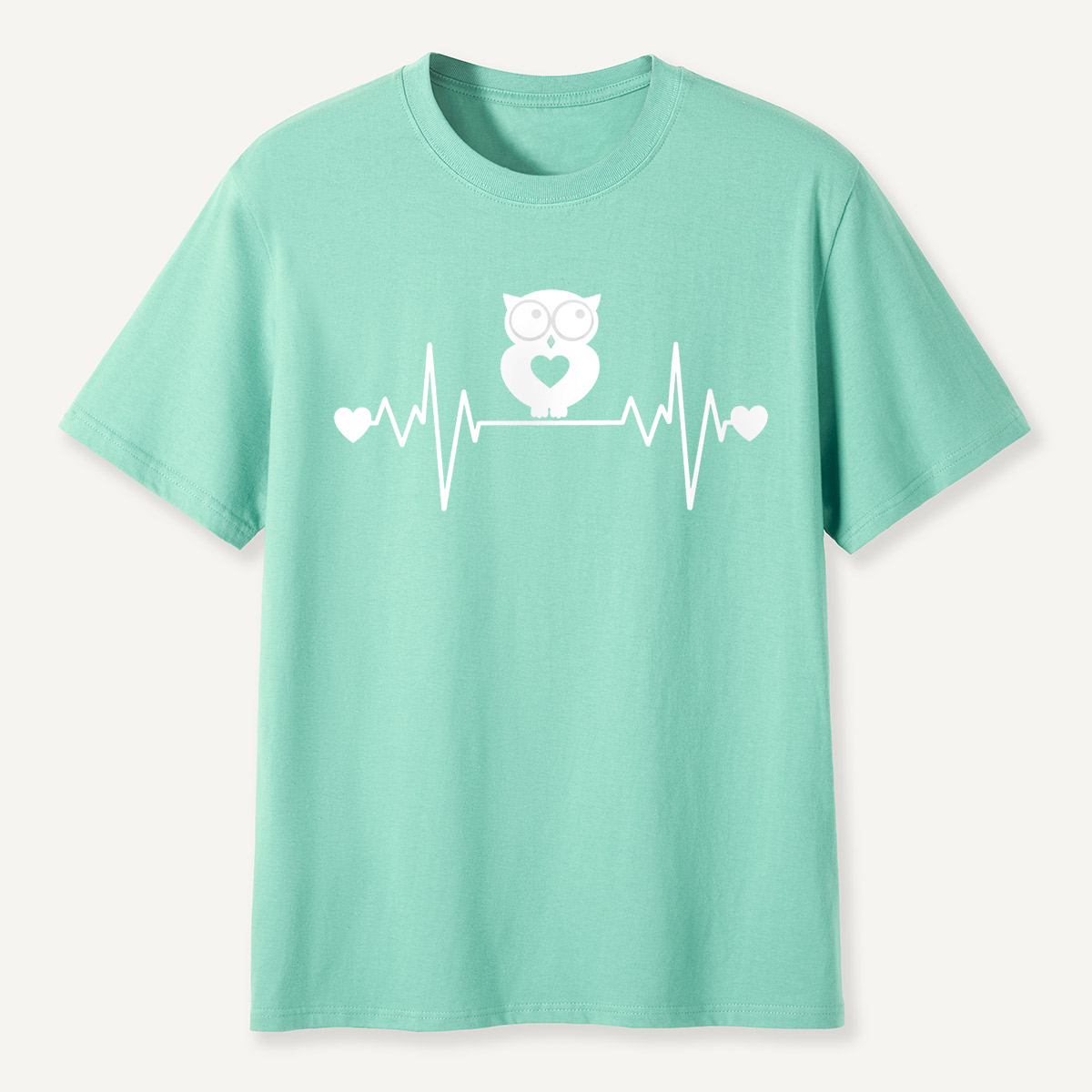 Heartbeat Owl Love Pink T-Shirt