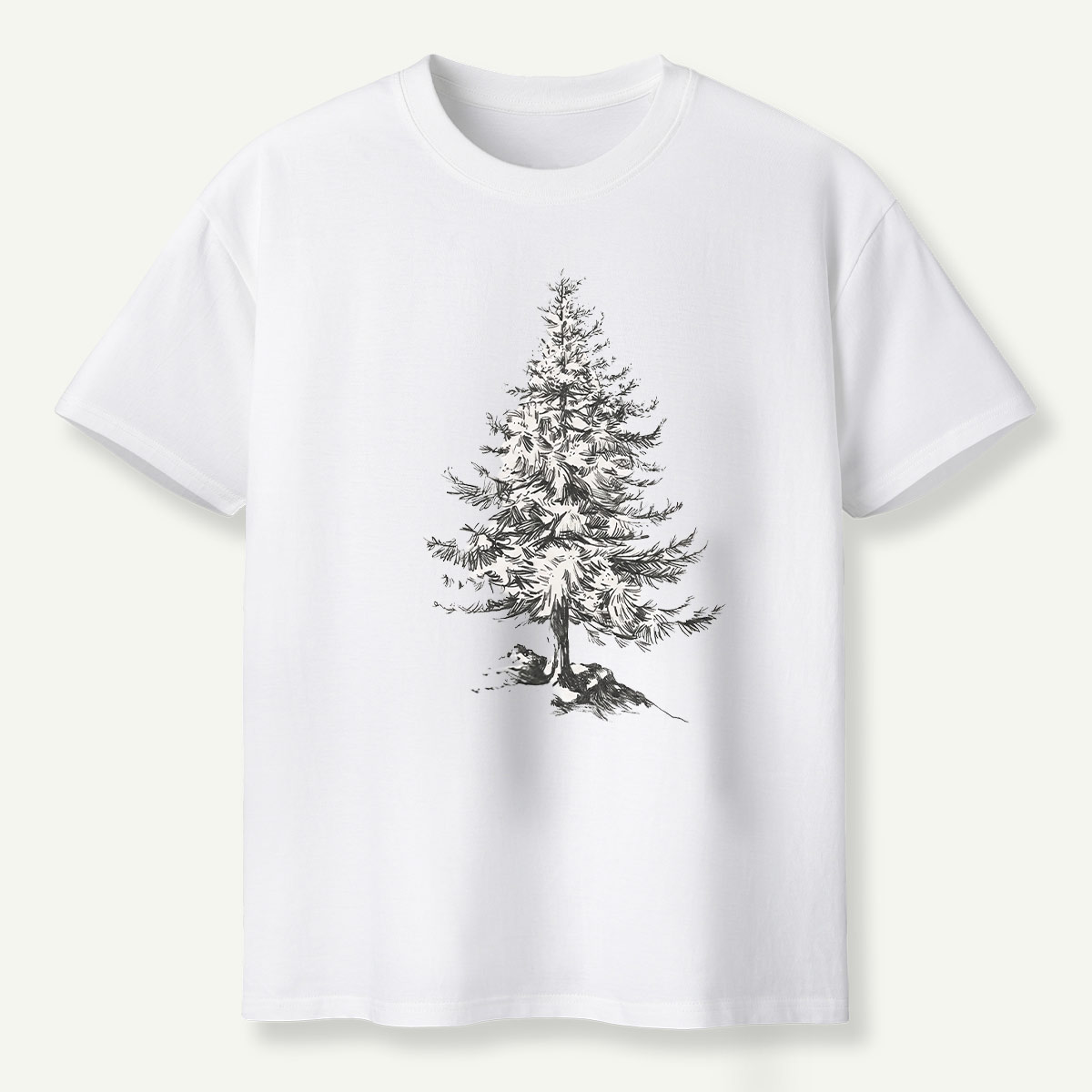 Lone Pine Tree Detailed Sketch T-Shirt