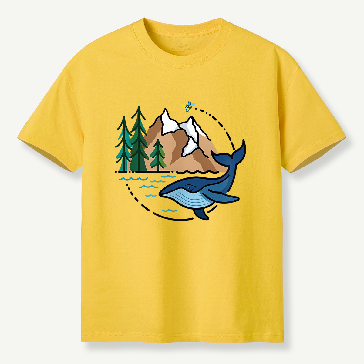 Whale & Mountain Forest T-Shirt