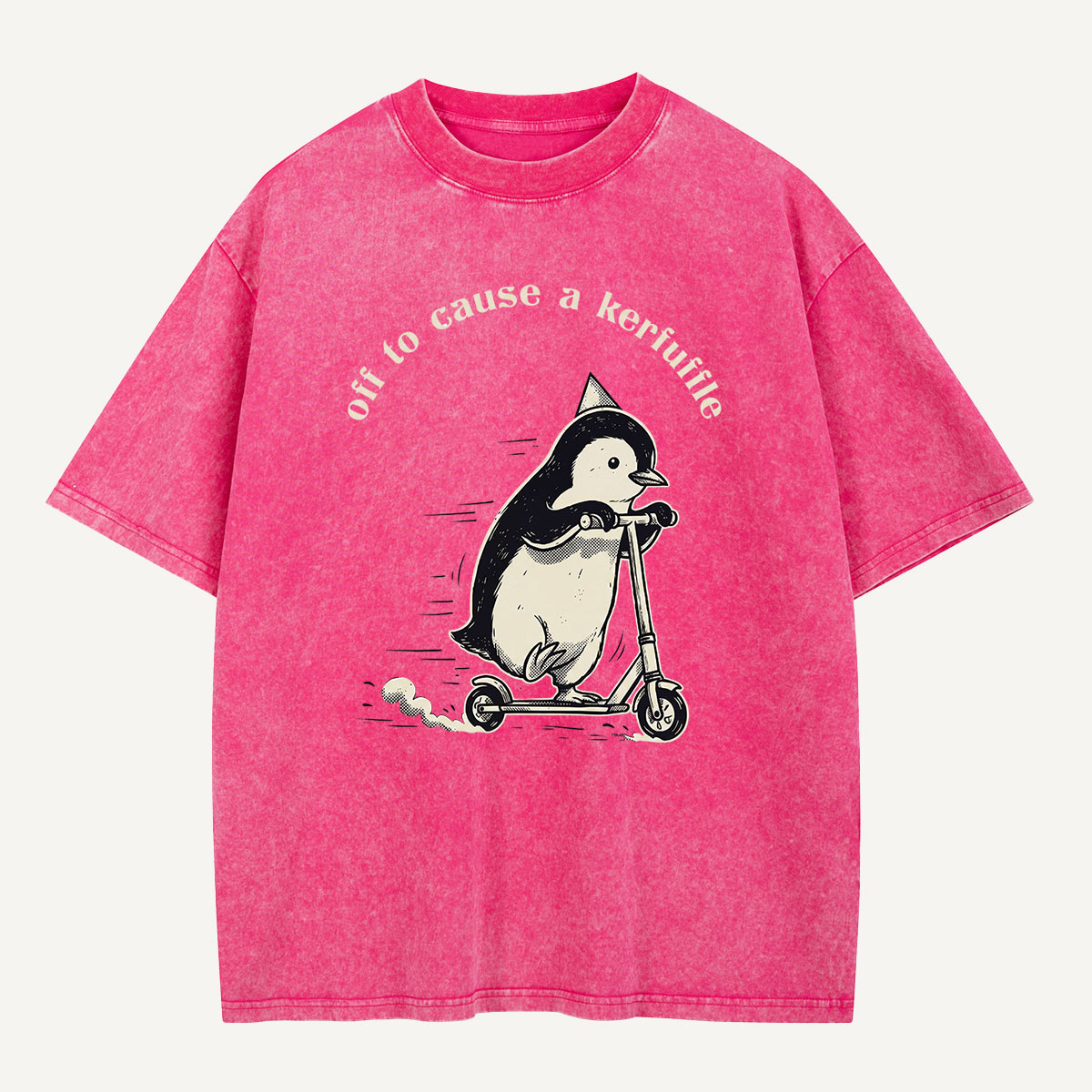 Flight Was Never An Option Axe Penguin Washed T-Shirt
