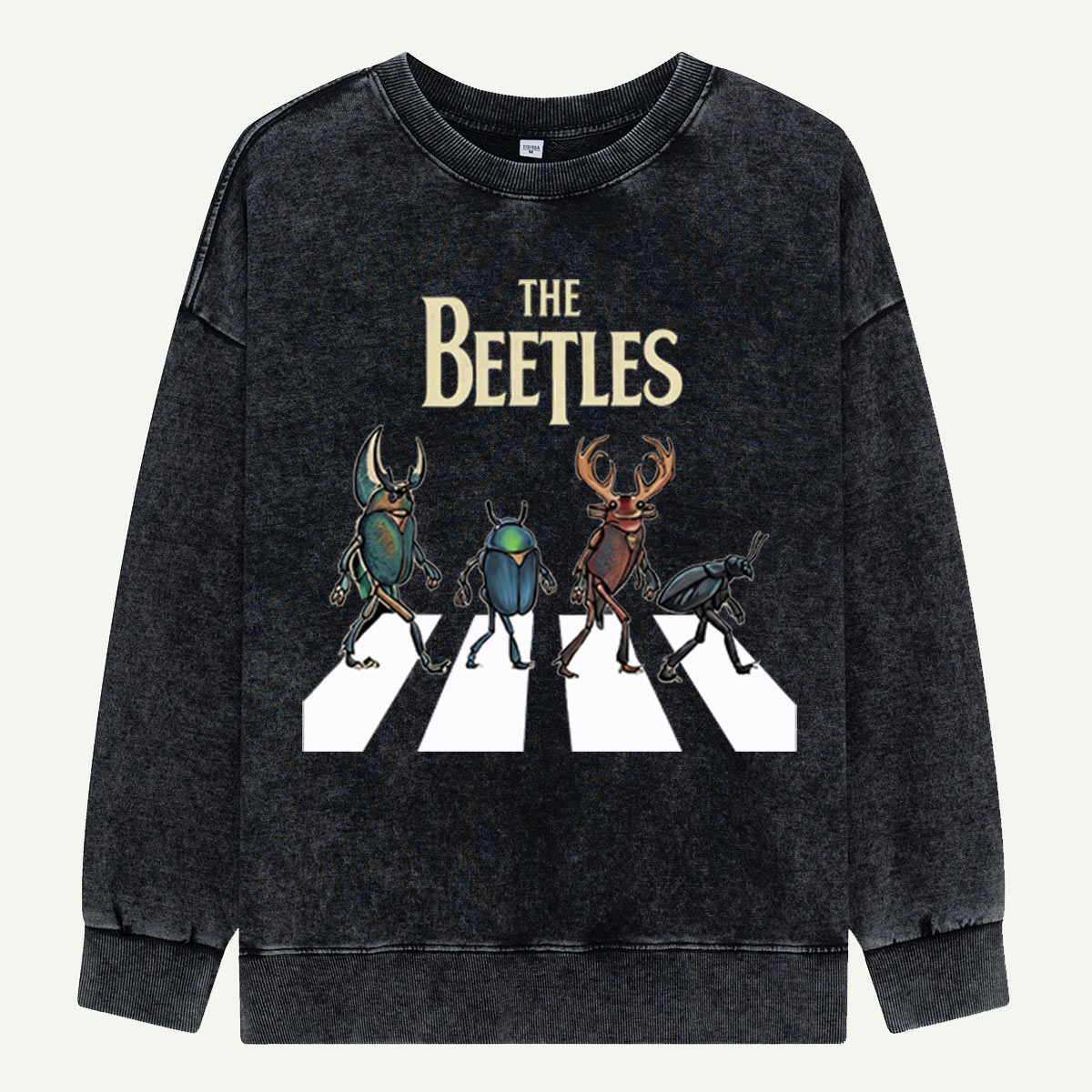 The Beetles Funny Insect Band Washed Sweatshirts
