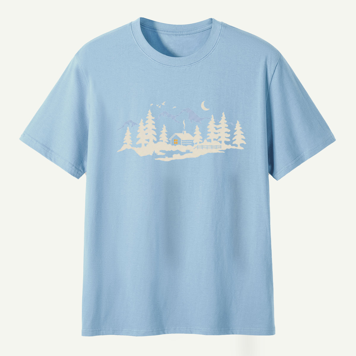 Moonlit Pine Forest Wilderness T-Shirt