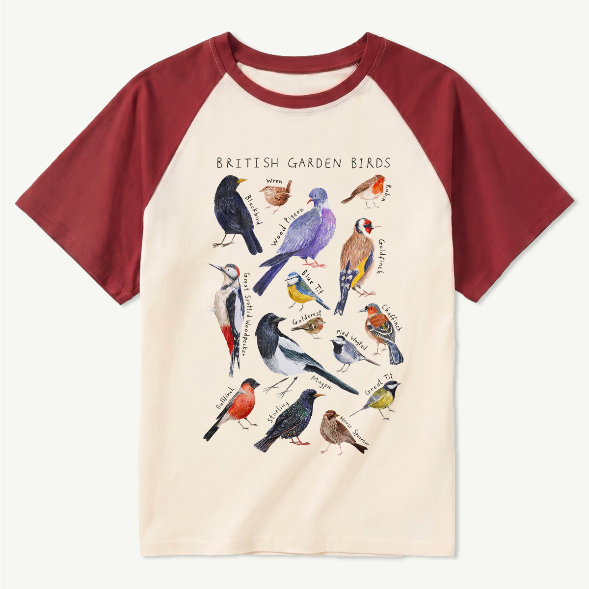 Botanical Garden Birds Wildlife Birdwatching Raglan T-Shirt