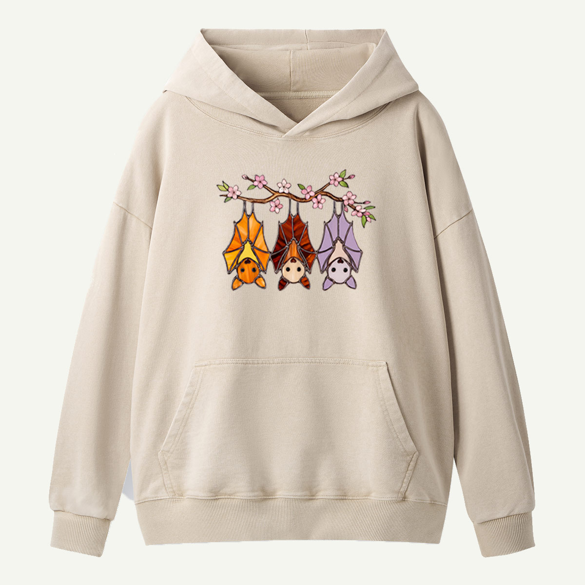 Cherry Blossom Bat Trio Washed Hoodie