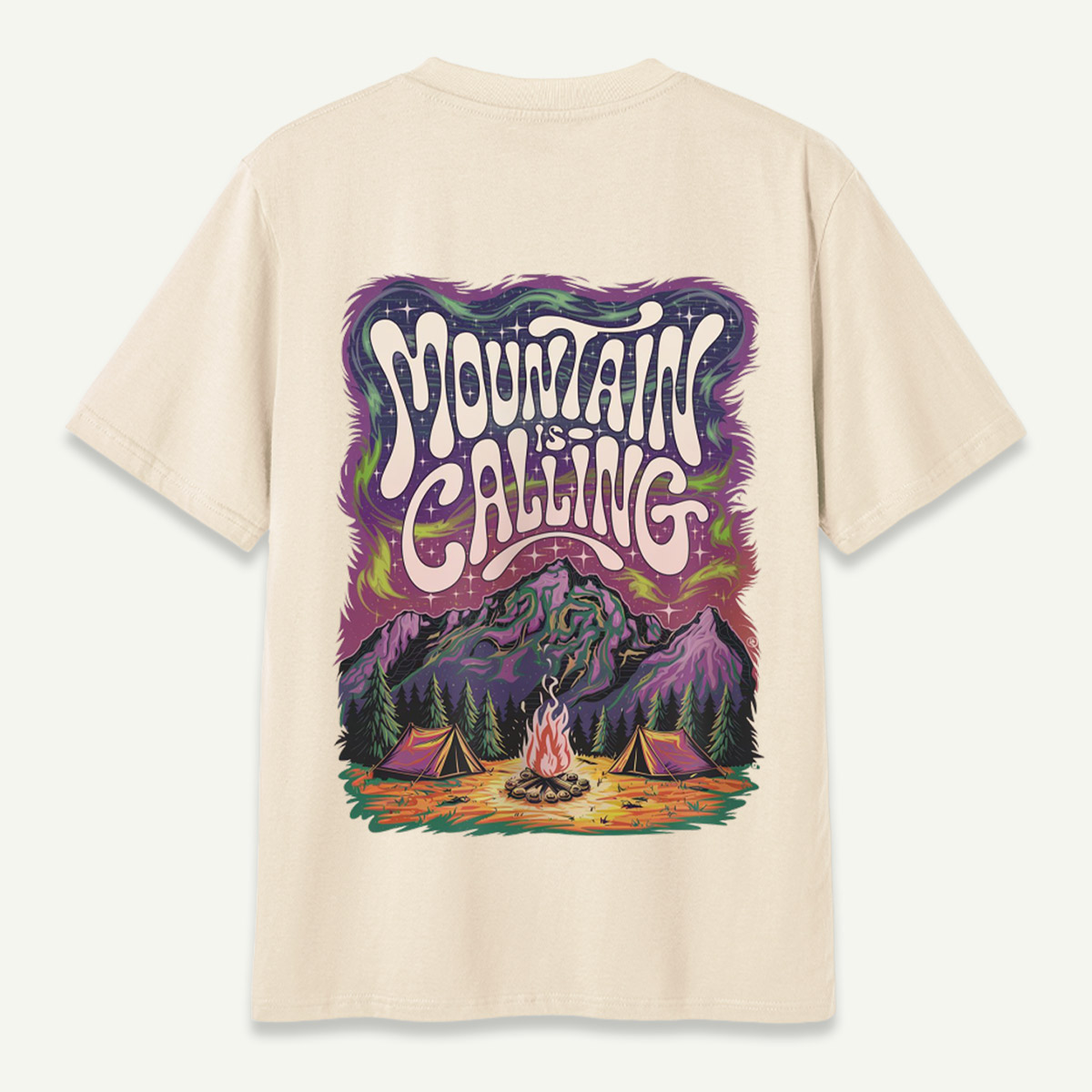 Mountain Is Calling Psychedelic Camping Night T-Shirt