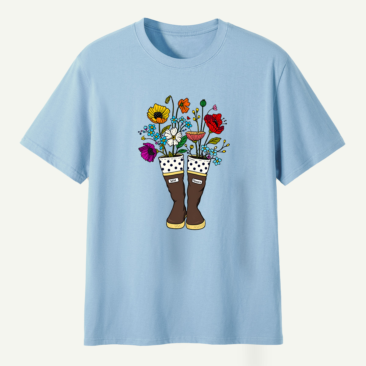 Wild Flowers Garden Boots Colorful Wildflower Bouquet T-Shirt