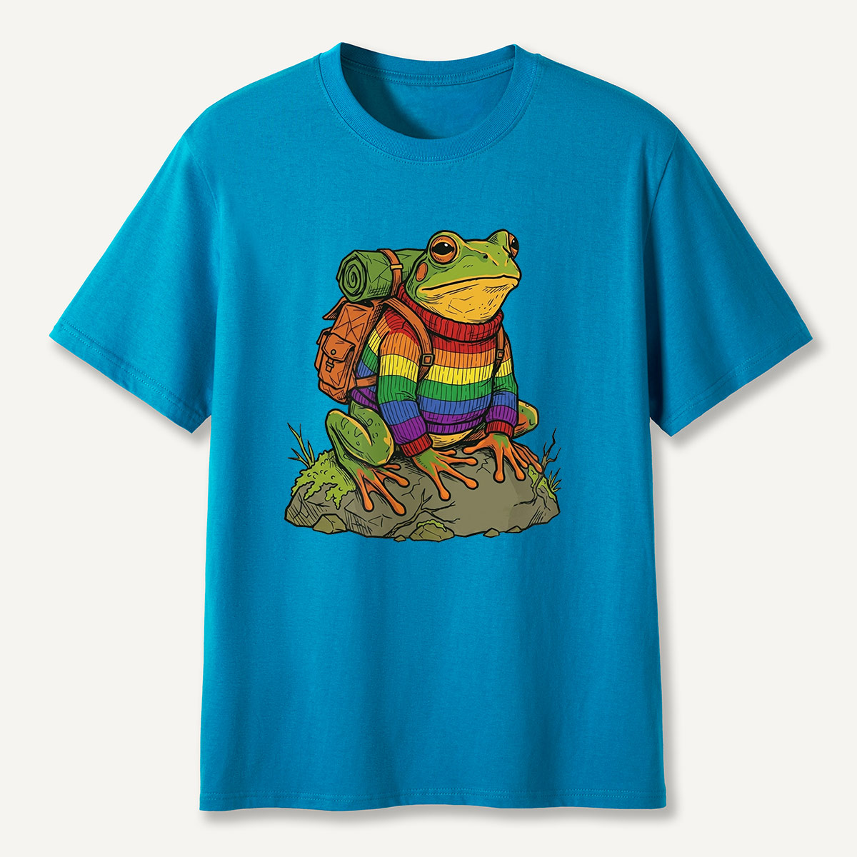 Frog Rainbow Backpack T-Shirt