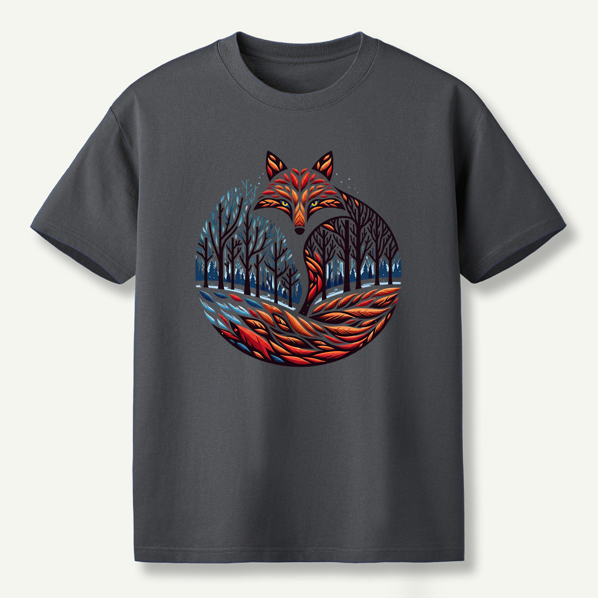 Fox Tail Winter Forestscape T-Shirt