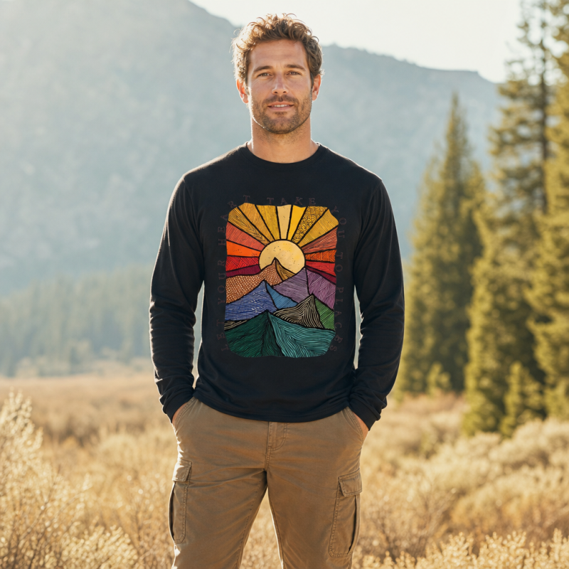Sunrise Range Graphic Long Sleeve T-Shirt