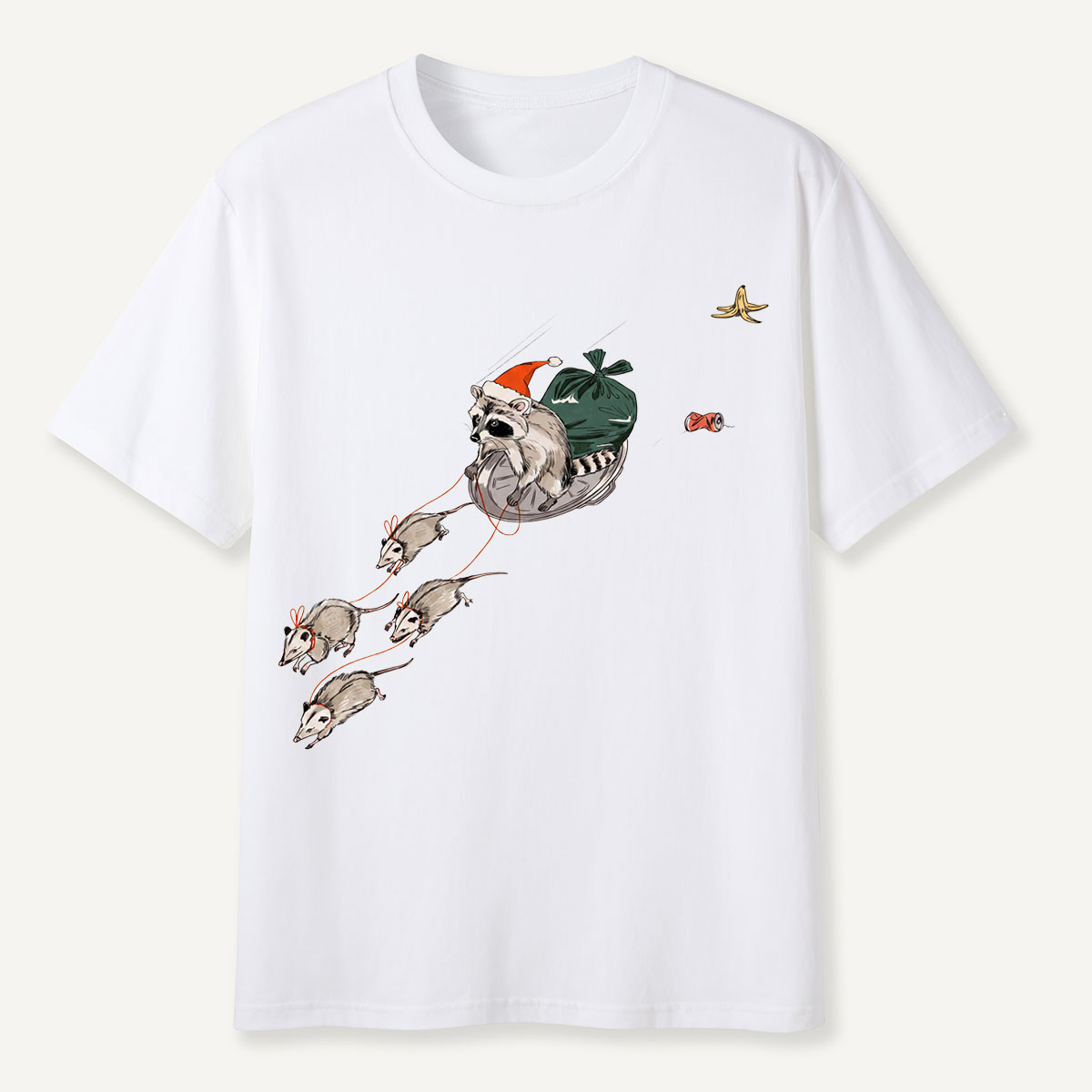 Holiday Possum Sleigh Funny Christmas T-Shirt