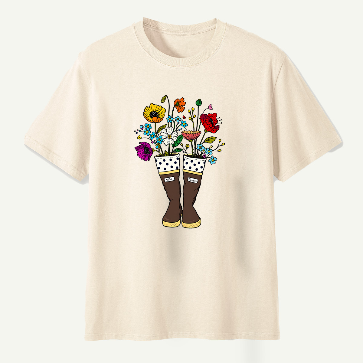 Wild Flowers Garden Boots Colorful Wildflower Bouquet T-Shirt