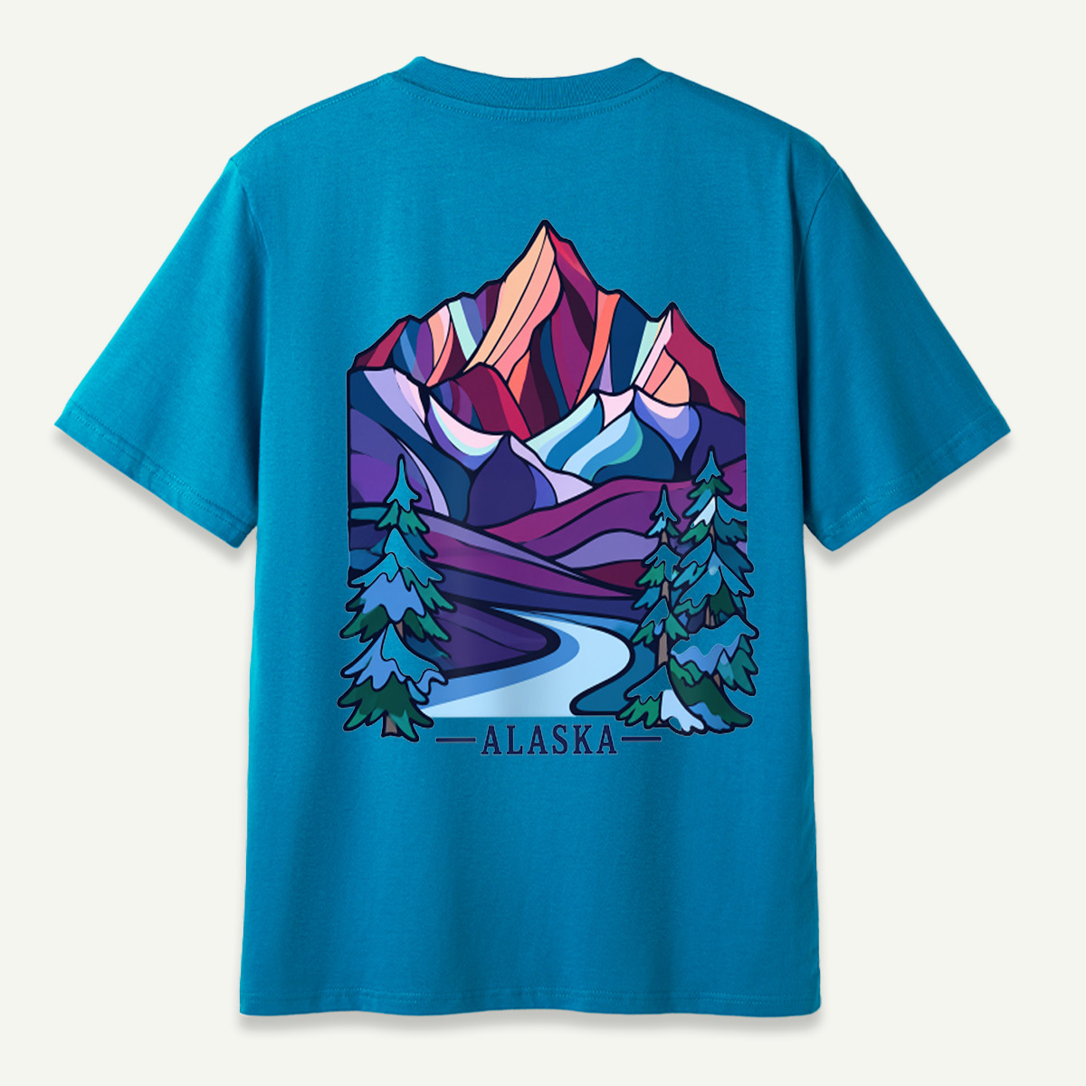 Alaska Abstract Mountain Winter Landscape T-Shirt