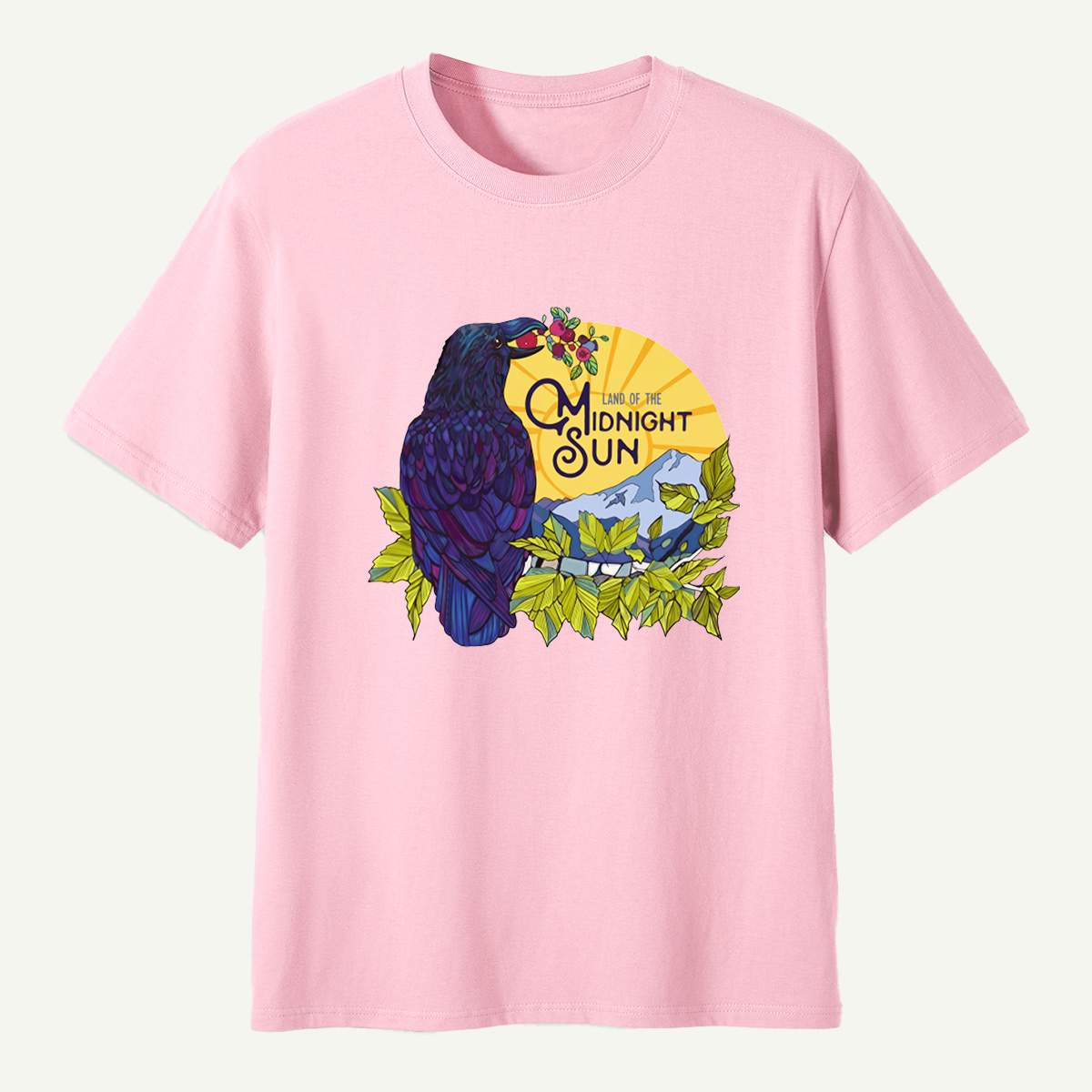 Land Of The Midnight Sun Raven Mountain Alaska Landscape T-Shirt