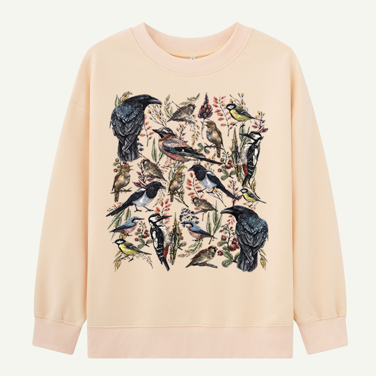 Vintage Wild Birds Botanical Sweatshirts