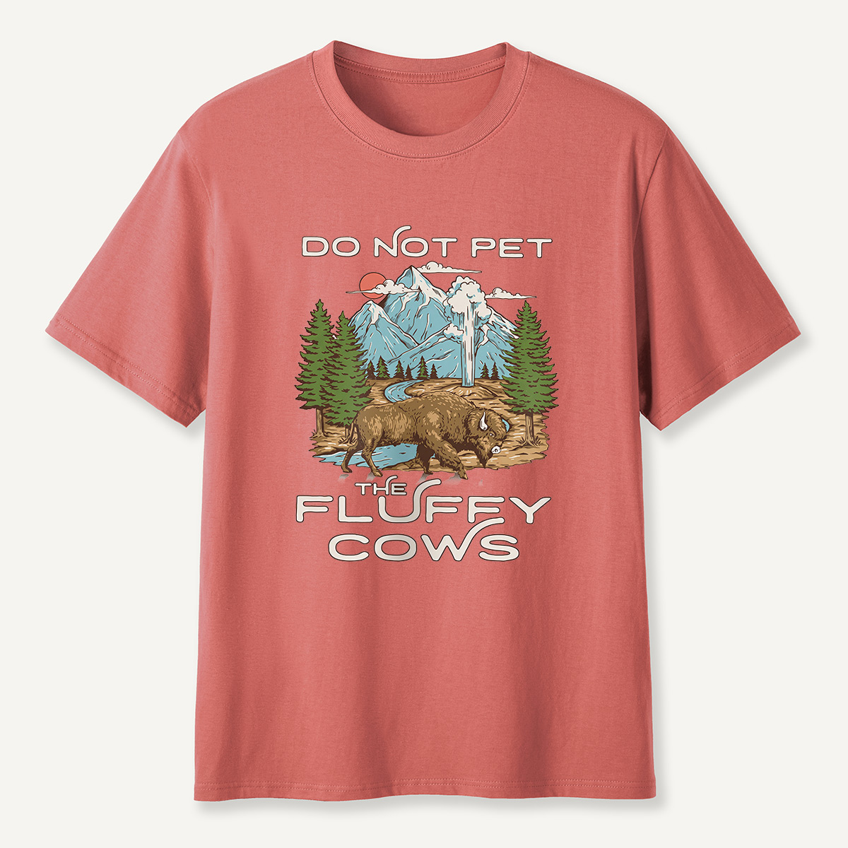 Do Not Pet the Fluffy Cows Mountain Scene T-Shirt
