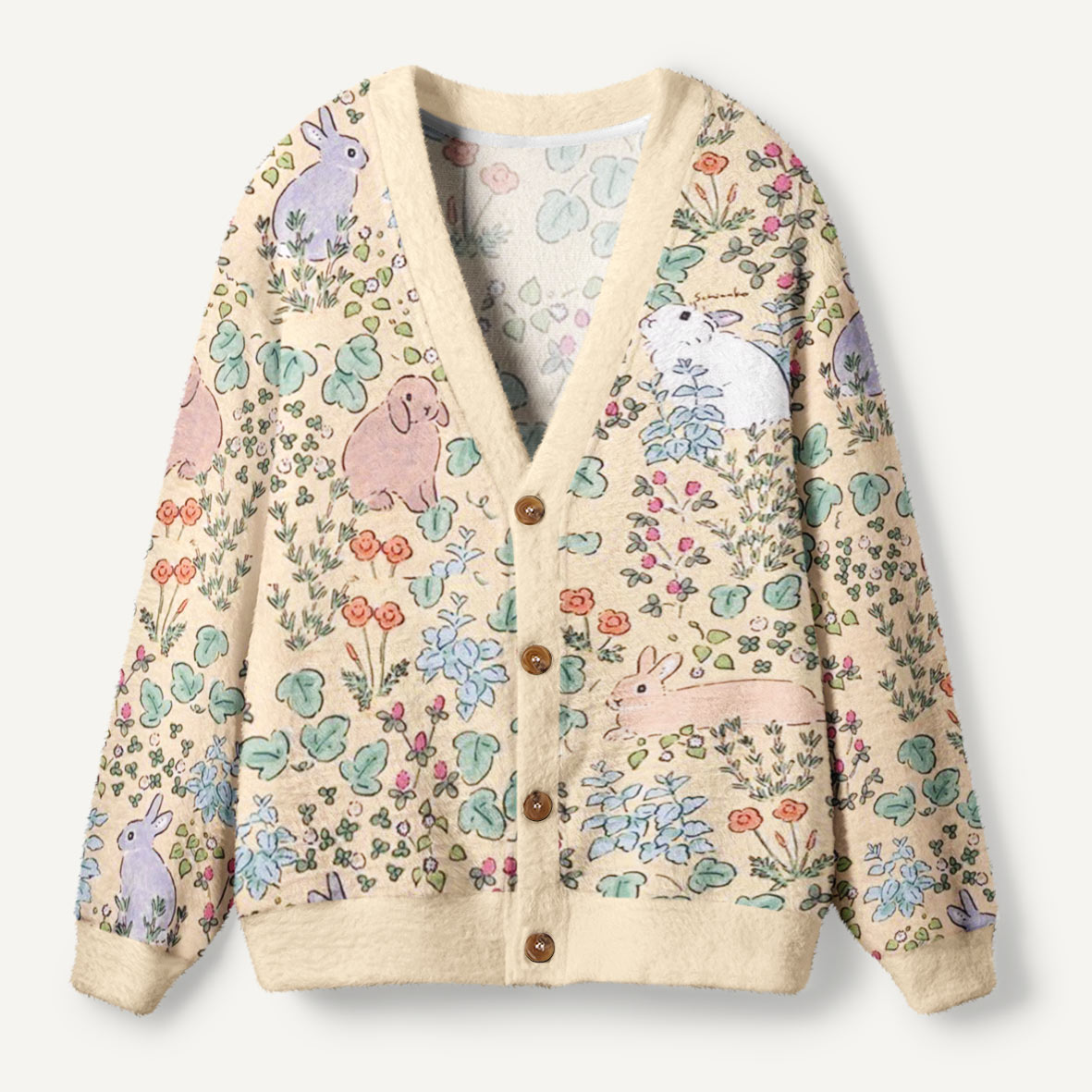 Bunnies in Bloom Ugly Cardigan Sweaters