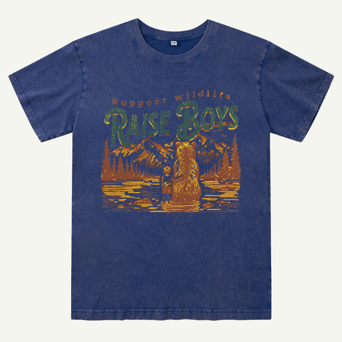 Wilderness Lake Family Bear Washed T-Shirt