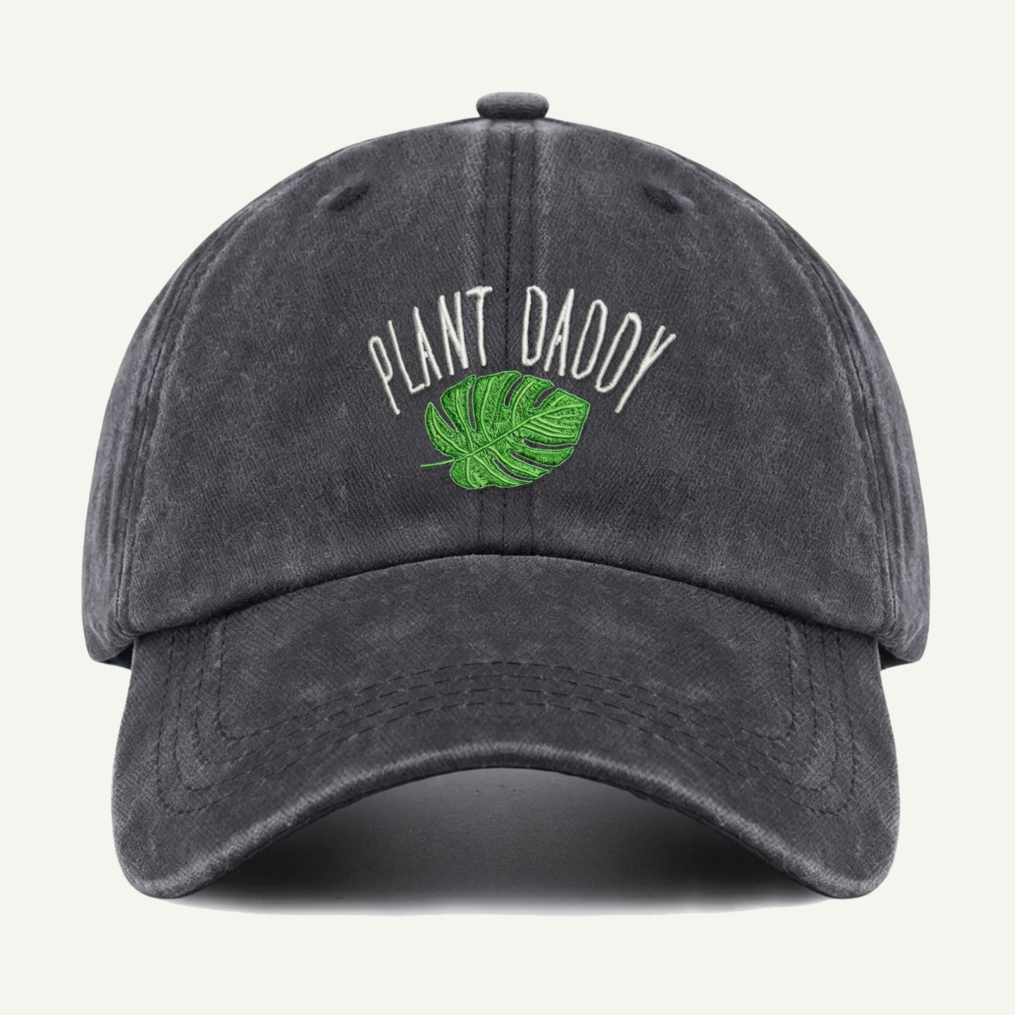Plant Daddy Tropical Leaf Washed Embroidered Hat