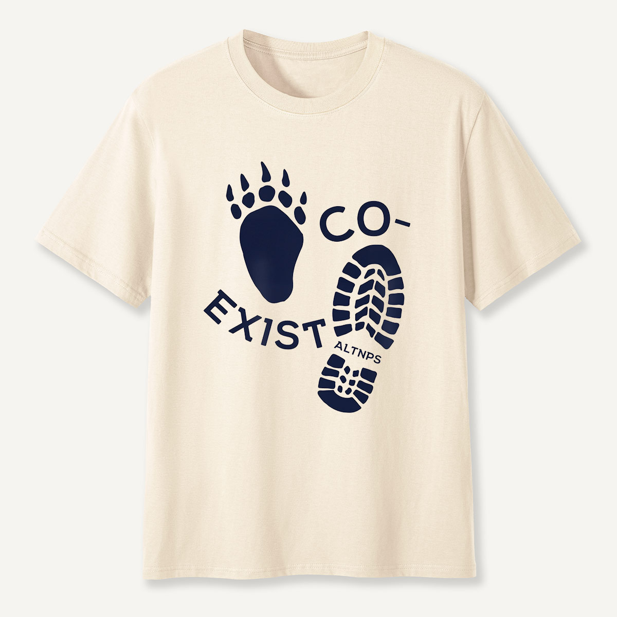 Co-Exist Bear Track and Boot Print T-Shirt