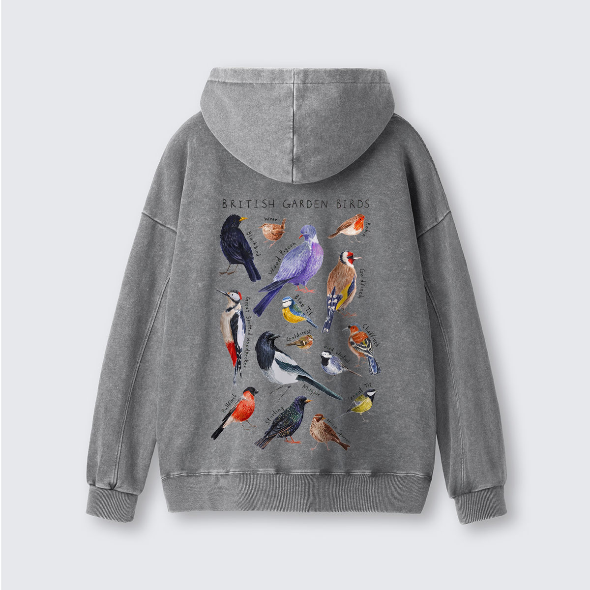 Botanical Garden Birds Wildlife Birdwatching Washed Hoodie