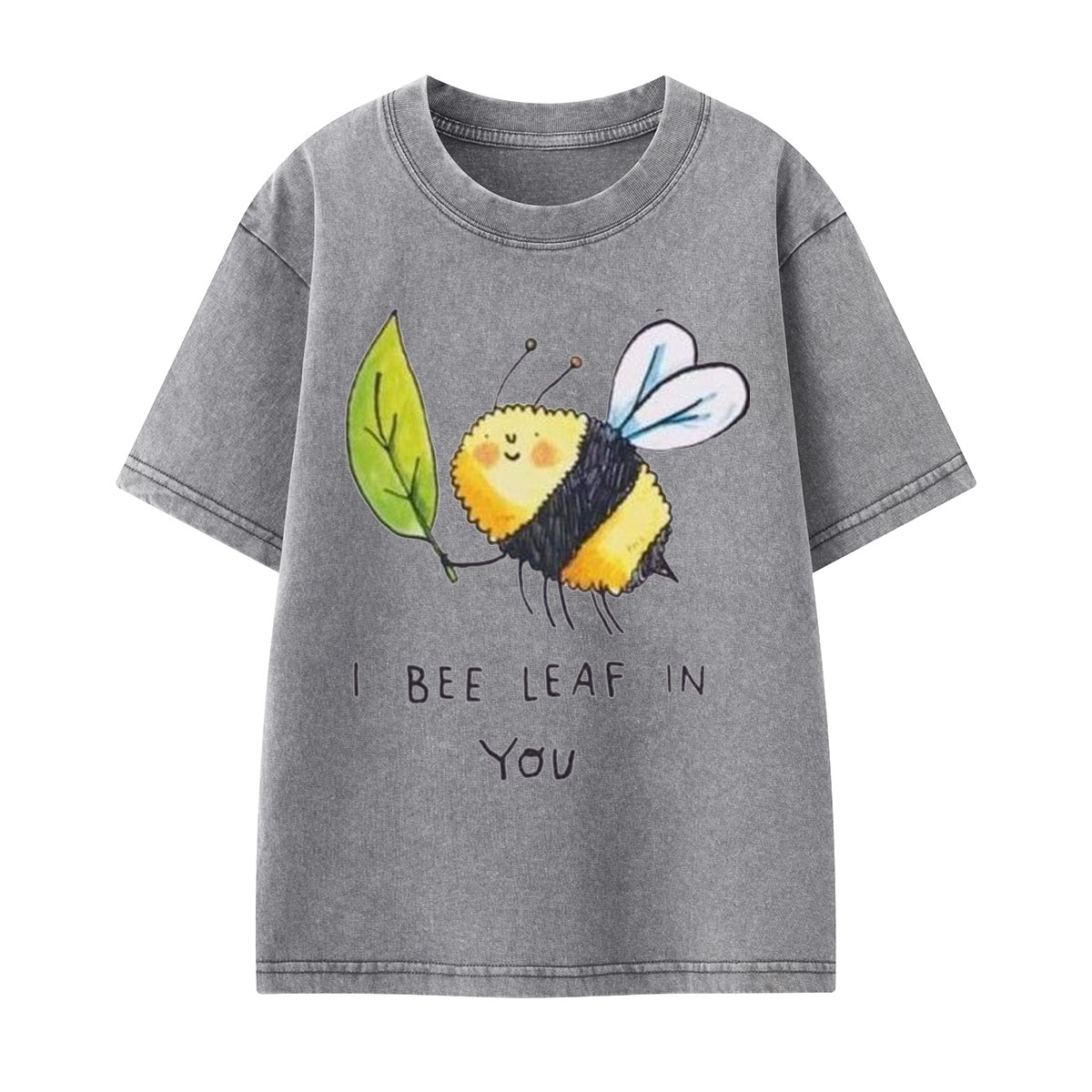 I Bee Leaf In You Kids Washed T-Shirt