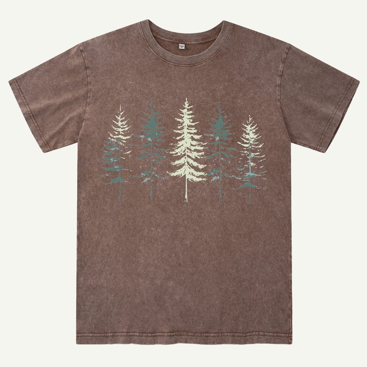 Minimal Pine Forest Silhouette Washed T-Shirt