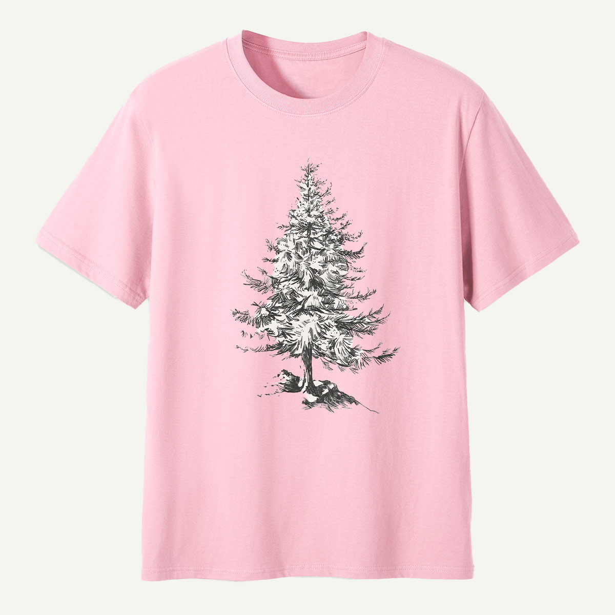 Lone Pine Tree Detailed Sketch T-Shirt